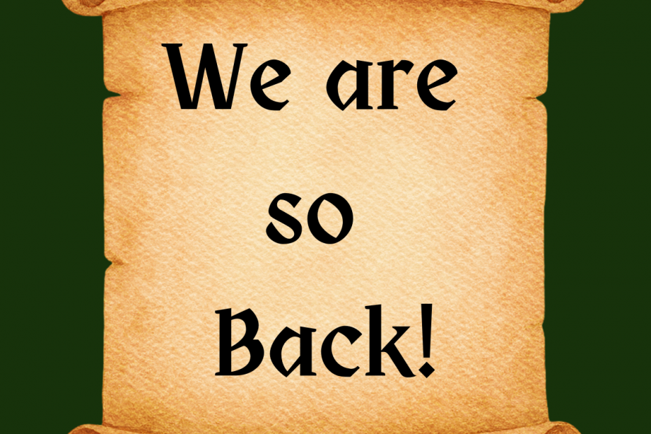 A scroll, reading "We are so Back!"