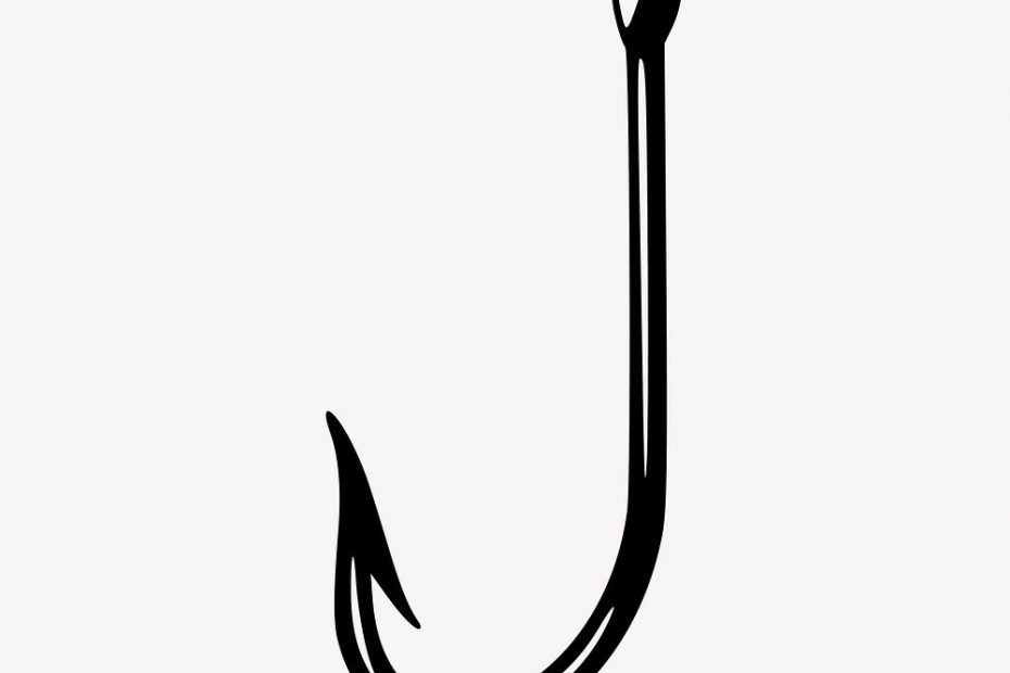 A stylised fishing hook